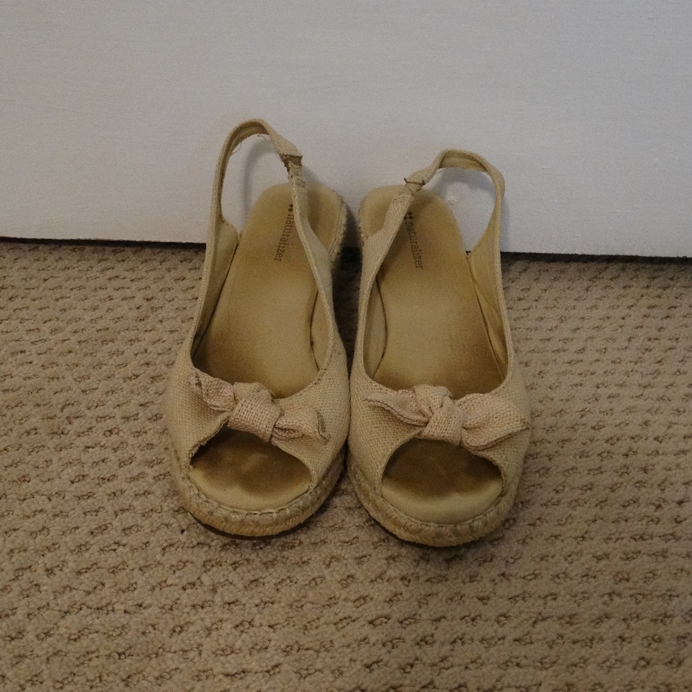 Naturalizer Cream Woven Wedges